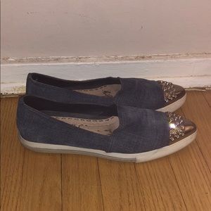 Miu Miu denim crystal toe sneaker 40.5